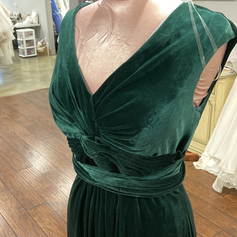 Emerald Morilee Stretch Velvet bridesmaid formal mother of bride dress #14102